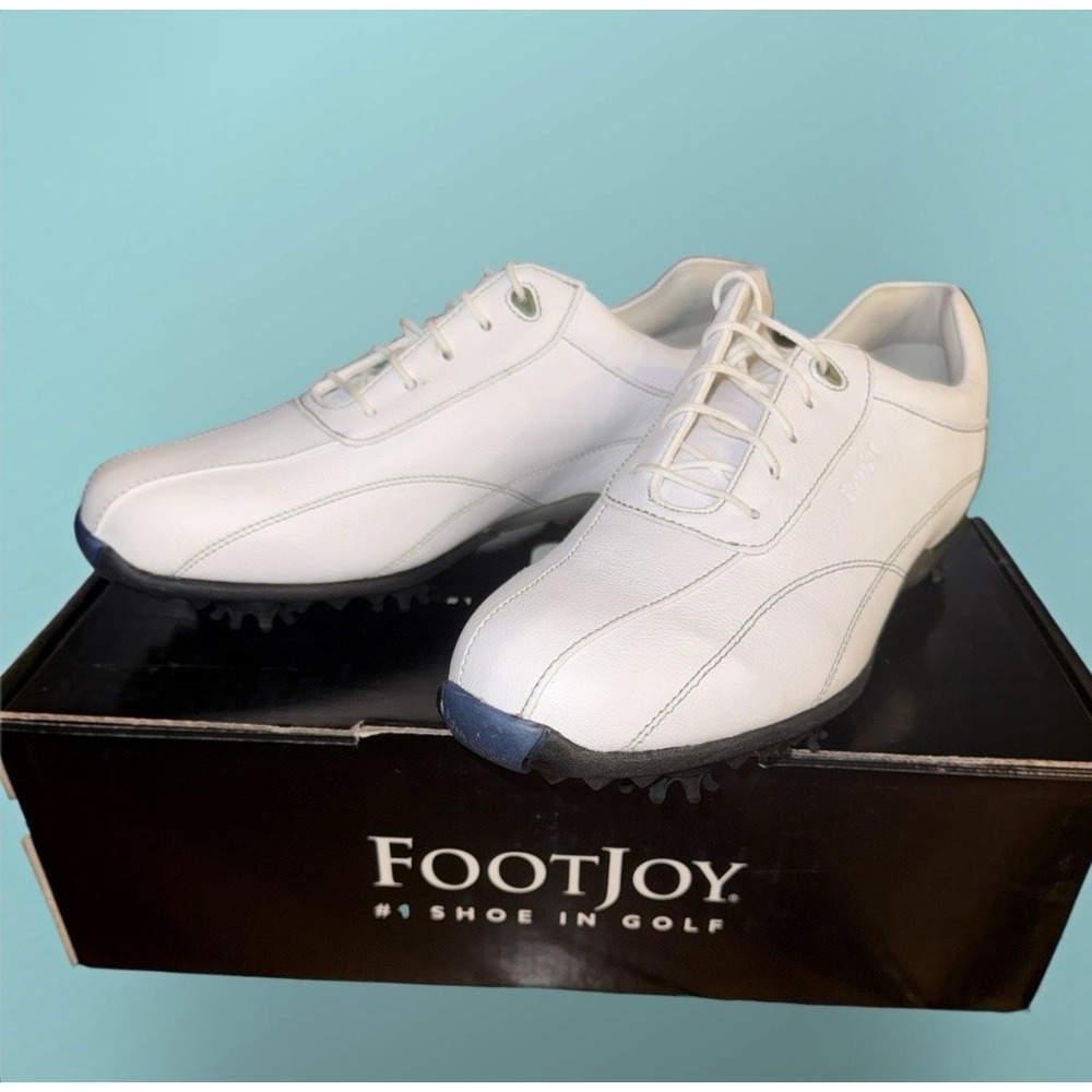 NIB FootJoy LoPro Golf Shoes Womens 8.5M White Leather Spiked 97012 Box